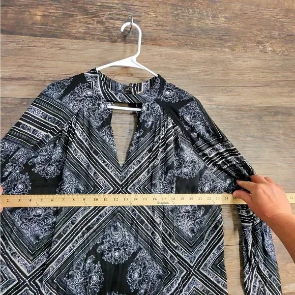 Free People Black and White Patterned Blouse - Picture 8 of 10